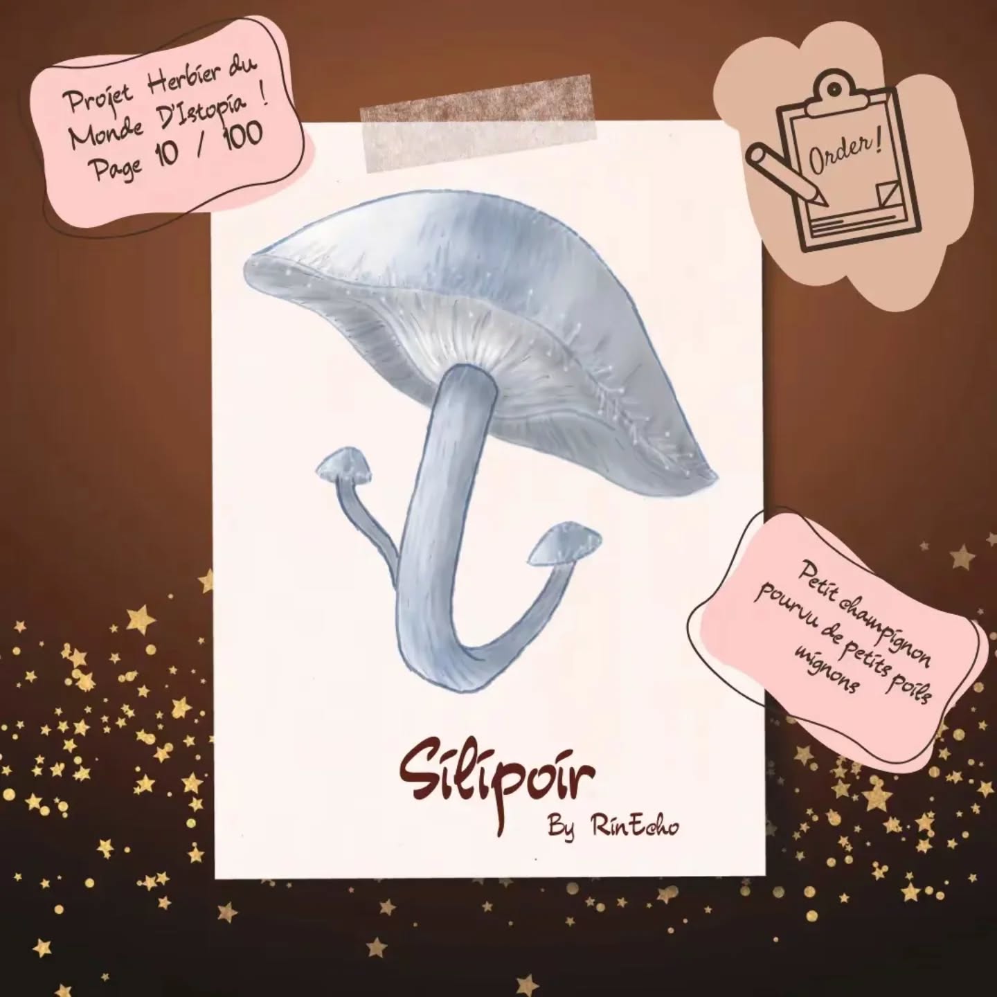 🌿🍄 Herbier illustré – Le Silipoir 🍄🌿
Aujourd’hui, je vous présente le Silipoir, un petit champignon rare et intrigant.
Son chapeau blanchâtre est parsemé de tâches bleutées aux nuances multiples, lui donnant un aspect presque onirique. Mais attention à son apparence délicate ! Autour du chapeau poussent de fins poils blancs urticants, qui peuvent causer de vives irritations au toucher.
👉 À observer avec les yeux, mais surtout pas avec les mains !
✨ Le Silipoir est une véritable curiosité de la nature, mêlant beauté et danger.
*
*
*
*
*
#Herbier #Commande #LeMondedIstopia #JeuxdeRôle #JDR #Herbier #Commande #LeMondedIstopia #JeuxdeRôle #JDR #Original #UniversOriginal #AquarelleDigitale #FusainDigital #Esquisse #Istopia #ArtNumerique #Design #DigitalArt #SurMesure #RinEcho #RinEchoIllus #Illustrations