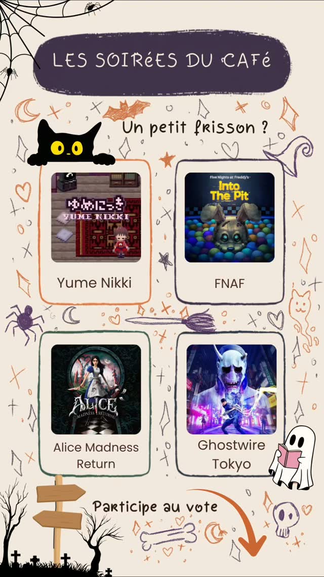 👻 Un petit frisson pour accompagner votre café ? ☕
Les Soirées du Café passent aussi par une soirée spéciale Horreur & Frissons, et c'est à
vous de choisir quelle aventure nous vivrons ensemble ! 🎮
Plutôt rêve étrange, enquête paranormale, conte sombre ou animatroniques inquiétants...
quelle sera votre prochaine destination ? 👀
Votez pour votre favori et retrouvons-nous sur Twitch pour découvrir le résultat ! 🖤
#CafeCreatif #TwitchFR #HorrorGaming #GamingCommunity #ChoisisLaventure