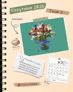 🌷 Jour 3 — Printemps
Les tulipes, pour moi, c’est vraiment les fleurs du printemps. 🌱
Alors forcément, il fallait un petit bouquet coloré pour ce thème !
Et cette fois, je suis à jour avec le challenge ✨
#Cozytober #Cozytober2026 #RinEchoIllustrations #Illustration #DrawingChallenge